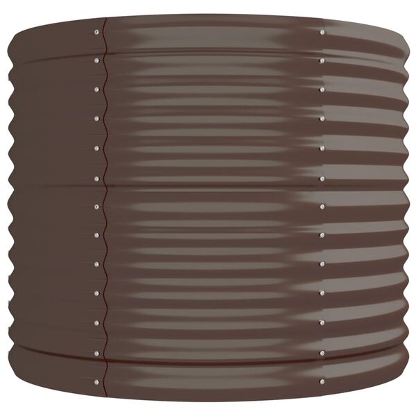 vidaXL Korotettu kukkalaatikko galvanoitu teräs 296x80x68 cm ruskea