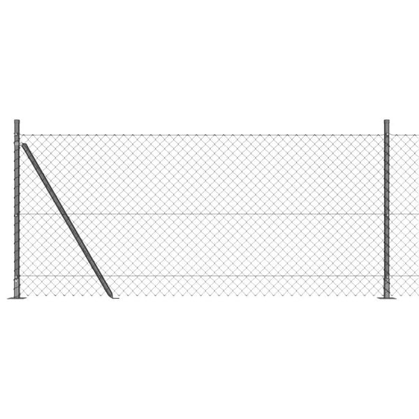 vidaXL Aitalatu Harmaa 25 x 0,8 m (40 x 40 mm verkko) Ter&auml;s ja PVC