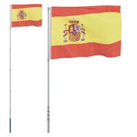 vidaXL Espanjan lippu ja lipputanko 5,55 m alumiini