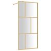 vidaXL Walk-in suihkun sein&auml;ke kirkas ESG-lasi kulta 80x195 cm