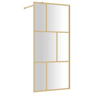 vidaXL Walk-in suihkun sein&auml;ke kirkas ESG-lasi kulta 80x195 cm