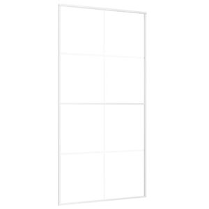 vidaXL Liukuovi ESG-lasi ja alumiini 102,5x205 cm valkoinen