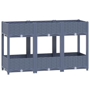 vidaXL Korotettu kukkalaatikko 120x40x71 cm polypropeeni