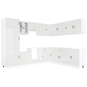 vidaXL 14-osainen keitti&ouml;kaappisarja "Porto" Gloss White
