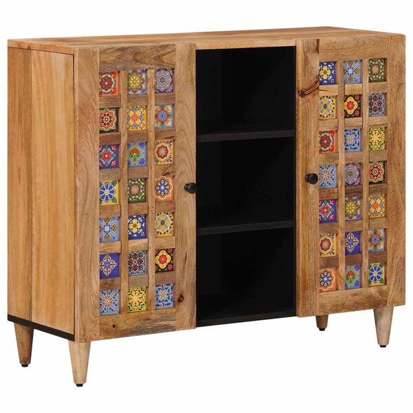 vidaXL Sivup&ouml;yt&auml; Luonnollinen 90 x 33,5 x 75 cm Kiinte&auml; mango puu