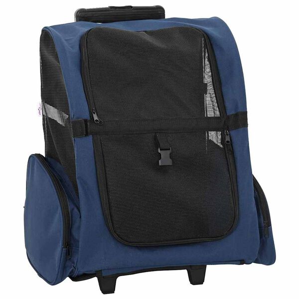 vidaXL Lemmikkikärryt 3-in-1 Design Sininen 48x32x(57-106) cm Oxford-kangas