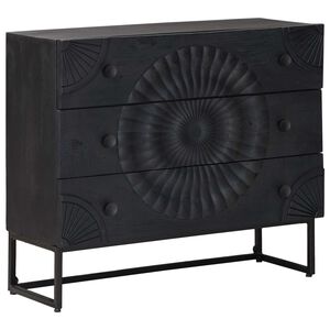vidaXL Laatikkokaappi Musta 75 x 30 x 65 cm