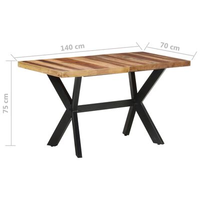 vidaXL Ruokapöytä 140x70x75 cm täysi puu hunajaviimeistelyllä