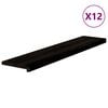 vidaXL Askelmat 12 kpl ruskeanmusta 120x25x2 cm t&auml;ysi tammi