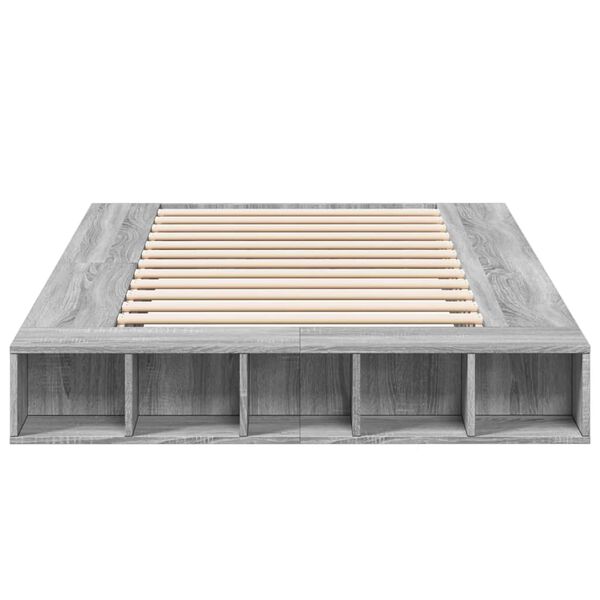 vidaXL Sängynrunko harmaa Sonoma 140x190 cm tekninen puu