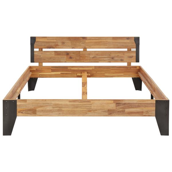 vidaXL Sängynrunko akaasiapuu harjatulla viimeistelyllä 120x200 cm