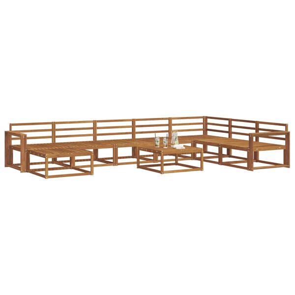 vidaXL Ulkosohvakokoelma 9 pcs Luonnollinen Tihe&auml; akasiapuu