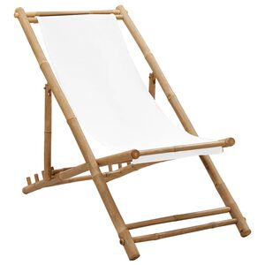 vidaXL Rantatuoli bambu ja kangas