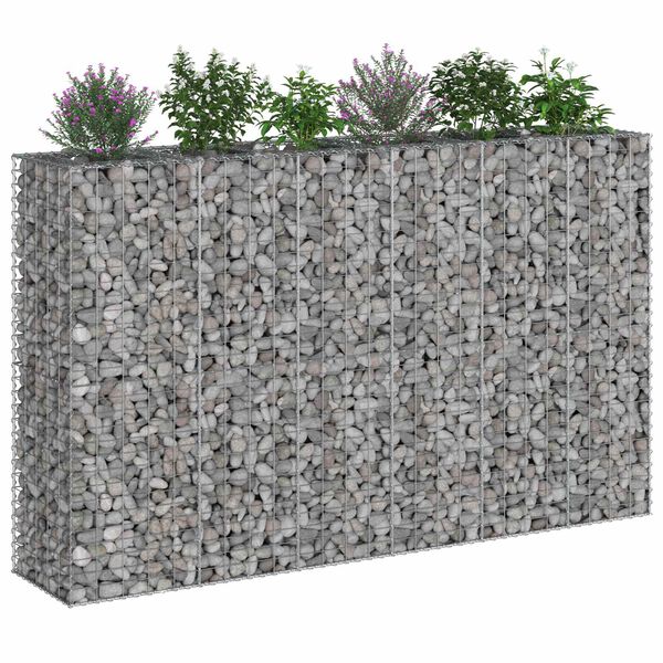 vidaXL Gabion Kohotettu Peti 3 pcs Hopea 250 x 50 x 150 cm