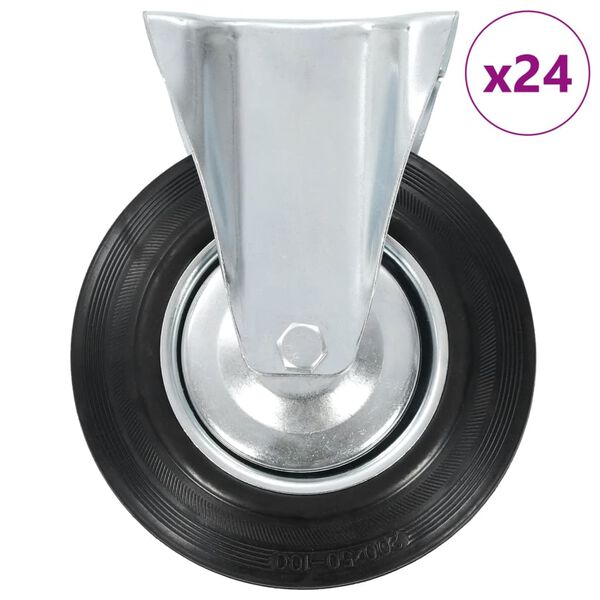 vidaXL Rullapyörät kiinteät 24 kpl 200 mm