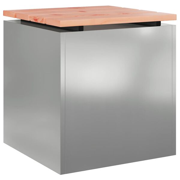 vidaXL Puutarhapenkki Hopea 40 x 40 x 43 cm Galvanoitu teräs