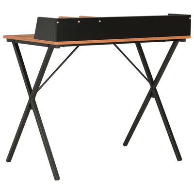 vidaXL Työpöytä musta ja ruskea 80x50x84 cm