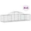 vidaXL Kaarevat kivikorit 15 kpl 200x50x40/60 cm galvanoitu rauta