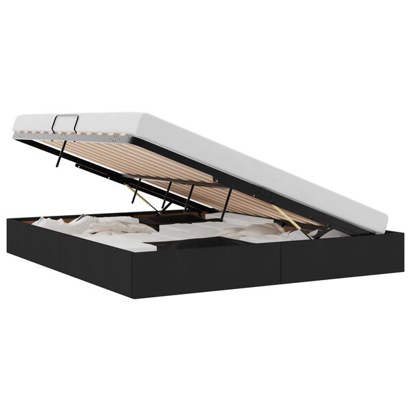 vidaXL S&auml;ilytyss&auml;nky p&auml;&auml;tyll&auml; Musta 6FT Super King Size kangas