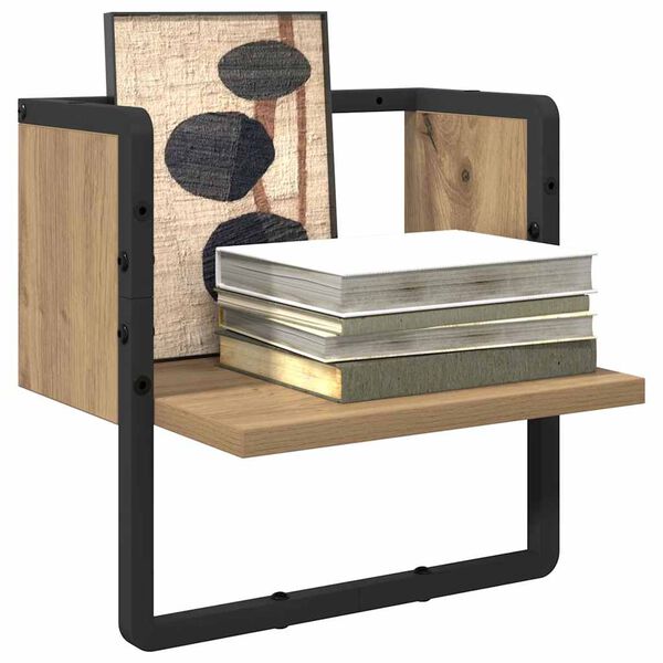 vidaXL Sein&auml;hylly hyllyll&auml; Taidekoivu 30 x 25 x 30 cm Tekninen puu