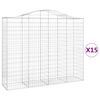 vidaXL Kaarevat kivikorit 15 kpl 200x50x160/180 cm galvanoitu rauta
