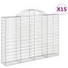 vidaXL Kaarevat kivikorit 15 kpl 200x30x140/160 cm galvanoitu rauta