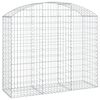 vidaXL Kaareva kivikori 150x50x120/140 cm galvanoitu rauta