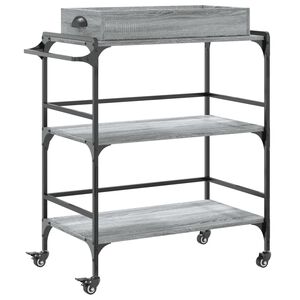 vidaXL Keitti&ouml;vaunu harmaa Sonoma 81,5x41x92,5 cm tekninen puu