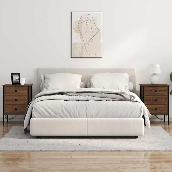 vidaXL Y&ouml;p&ouml;yt&auml;kaappi Ruskea tammi 42 x 41 x 61 cm Tekninen puu