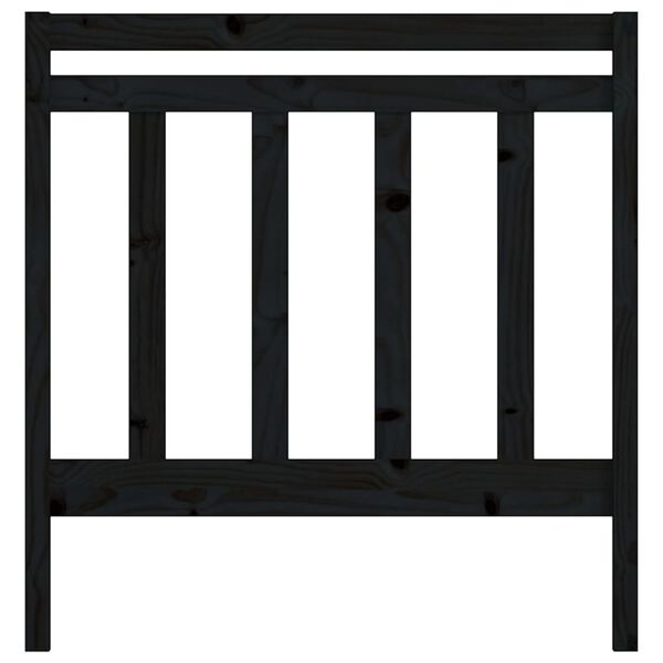 vidaXL Sängynpääty musta 96x4x100 cm täysi mänty