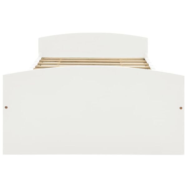 vidaXL S&auml;ngynrunko 2 vetolaatikolla valkoinen t&auml;ysi m&auml;nty 90x200 cm