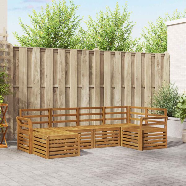 vidaXL Sohvasarjat 6 pcs Luonnollinen Tihe&auml; akasiapuu