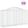 vidaXL Kaarevat kivikorit 9 kpl 200x30x100/120 cm galvanoitu rauta