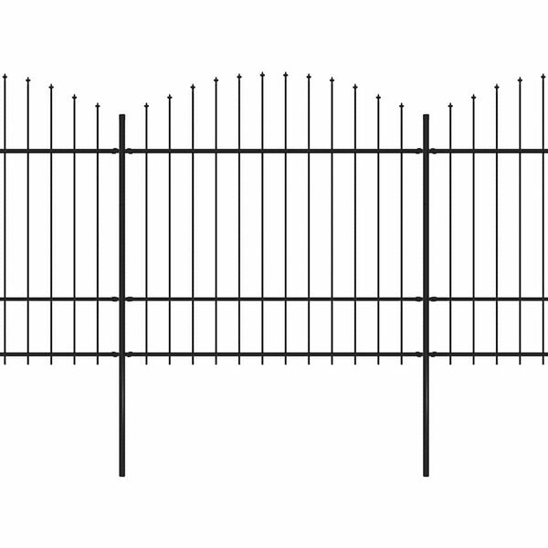 vidaXL Puutarha-aita keih&auml;sk&auml;rkinen ter&auml;s 1070x175 cm musta