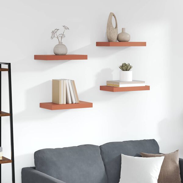 vidaXL Sein&auml;hylly 4 pcs Punainen 40 x 23,5 x 4 cm Tekninen puu