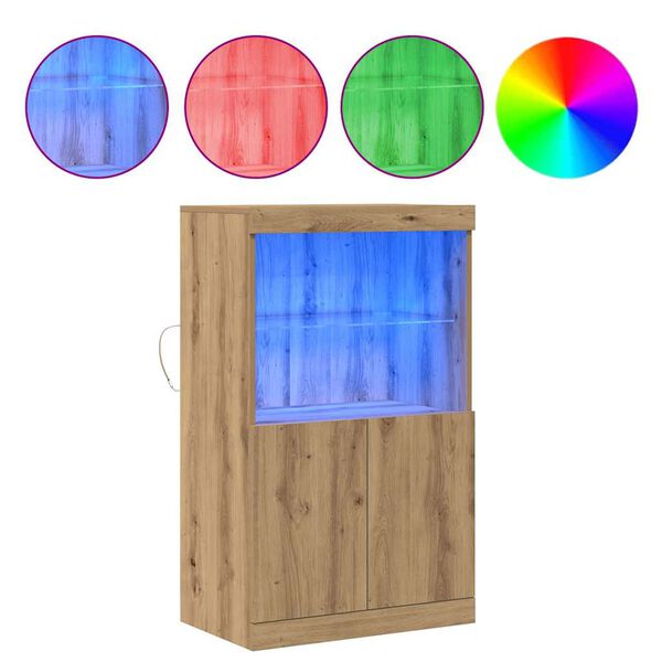 vidaXL LED-p&ouml;yt&auml;taso Ruskea 60 x 37 x 100 cm Tekninen puu