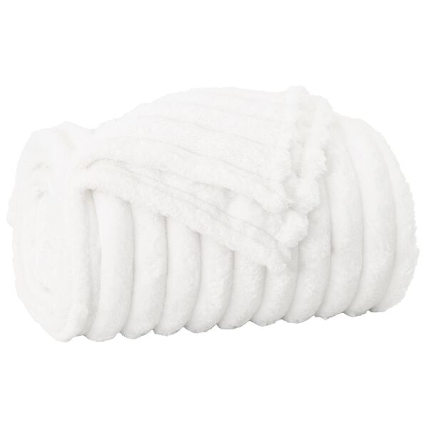 vidaXL Heittop&auml;&auml;llys 6 pcs Valkoinen 200 x 150 cm Fleese