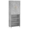 vidaXL Kaappi betoninharmaa 69,5x34x180 cm tekninen puu