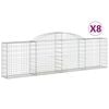 vidaXL Kaarevat kivikorit 8 kpl 300x30x80/100 cm galvanoitu rauta
