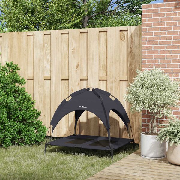 vidaXL Koiran Peti Musta 92 x 77 x 82,5 cm Teräs