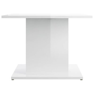 vidaXL Sohvapöytä korkeakiilto valkoinen 55,5x55,5x40 cm lastulevy