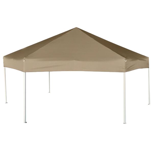 vidaXL Kuusikulmainen pop-up katos sivuseinillä 3,6x3,1m Taupe 220g/m²