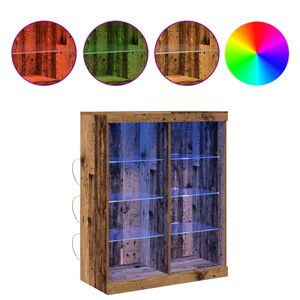 vidaXL LED-p&ouml;yt&auml;taso Vanha puu 41 x 37 x 100 cm Tekninen puu