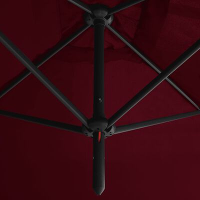 vidaXL Tupla-aurinkovarjo terästanko viininpunainen 600x300 cm