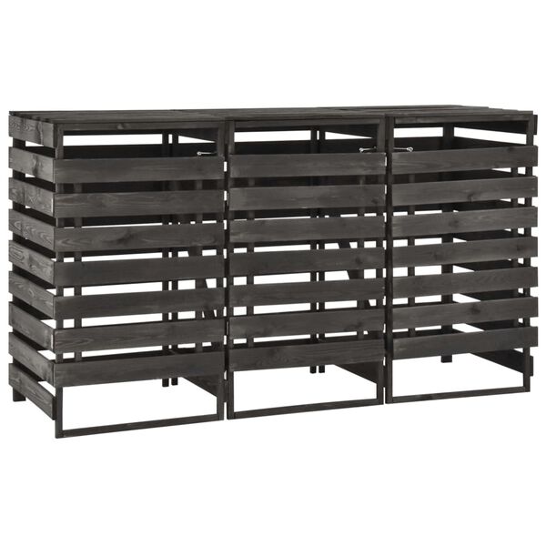 vidaXL Kolmen roska-astian vaja 210x75x121 cm maalattu täysi mänty