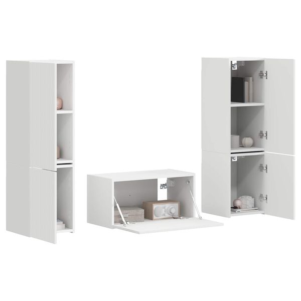 vidaXL TV-tasosetti 5 pcs Valkoinen Tekninen puu