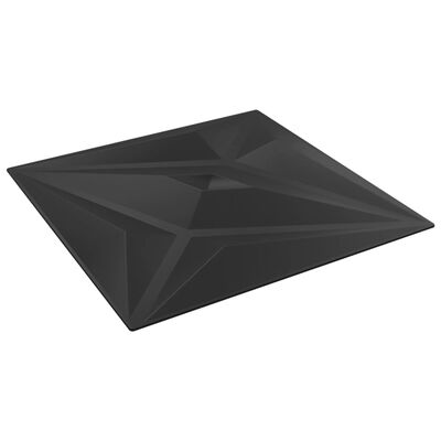 vidaXL Seinäpaneelit 48 kpl musta 50x50 cm EPS 12 m² tähti