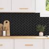 vidaXL Herringbone-laatta 10 pcs Musta 30 x 30 cm Polyuretaani ja PET