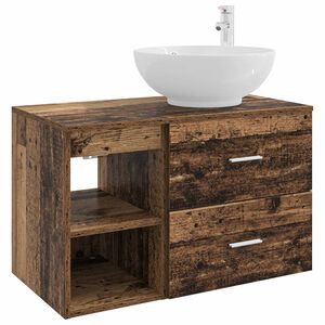 vidaXL Kylpyhuonekalustesetti 2 pcs Vanha puu Tekninen puu