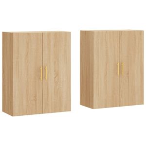 vidaXL Sein&auml;kiinnitett&auml;v&auml;t kaapit 2 kpl Sonoma-tammi 69,5x34x90 cm
